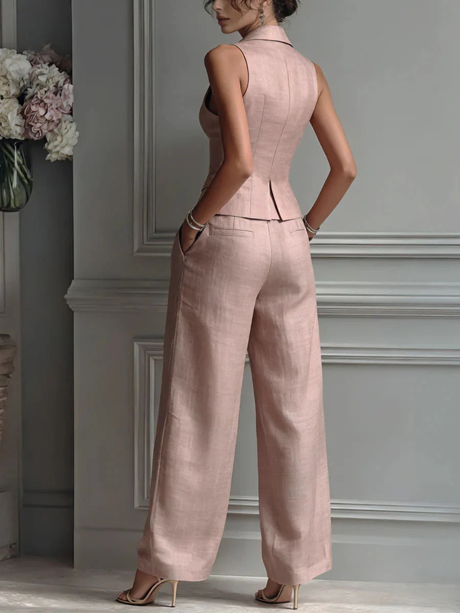 Conjunto de Mujer de Dos Piezas con Escote en V