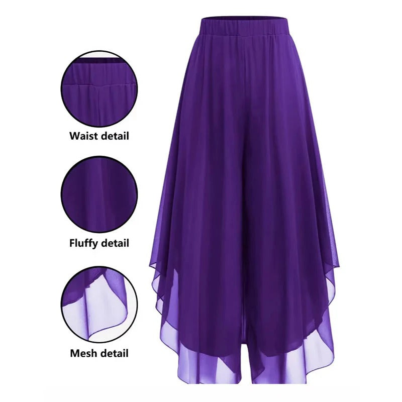 Pantalón Asimétrico de Pierna Ancha para Mujer