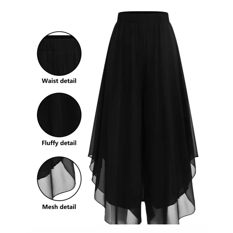 Pantalón Asimétrico de Pierna Ancha para Mujer